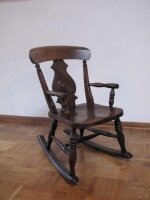 Детское антикварное кресло-качалка. 19 век. Англия. Высота 70 см.