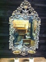 247. Антикварное Зеркало в резной раме. 19 век. 153x87 см.