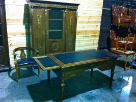37. Антикварный Кабинет в стиле ампир. Шкаф, стол и кресло Около 1900 года.