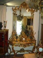 Антикварная Консоль с зеркалом. 19 век. 160x50x280 см