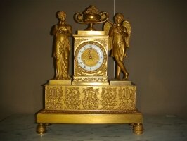 100. Антикварные Часы ампир. Около 1830 года. 35x11x42 см. Цена 3000 евро